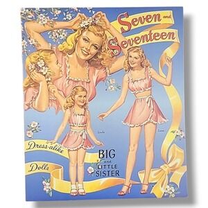 Seven and Seventeen Paper Dolls 1997 Shackman Big & Little Sister Uncut Vintage